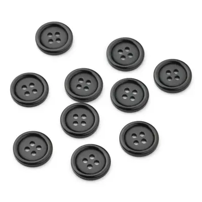 HobbyArts Black Buttons, 18 mm