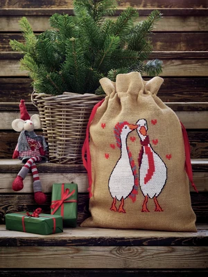 Permin Christmas Embroidery - Christmas Stocking with Geese 39x55cm