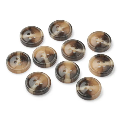 LindeHobby Brown Plastic Buttons, 24 mm, 10 pcs