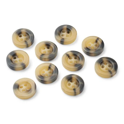 LindeHobby Beige/Black Plastic Buttons, 14 mm, 10 pcs