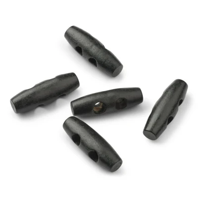 LindeHobby Duffel Buttons, Black, 30 mm, 5 pcs