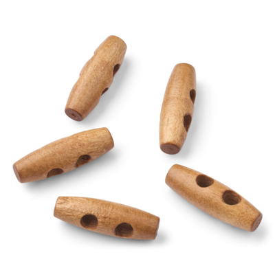 LindeHobby Duffle Buttons, Brown, 30 mm, 5 pcs