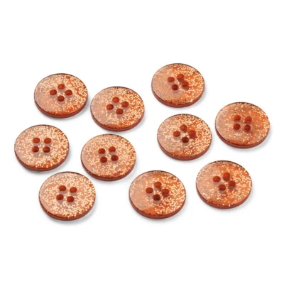 LindeHobby Glitter Buttons, Copper, 15 mm, 10 pcs
