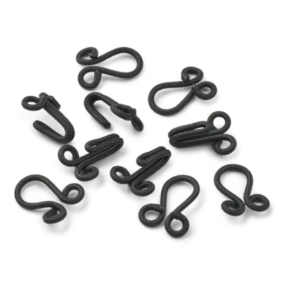LindeHobby Hooks with Fur, Black, 30 mm, 5 sets