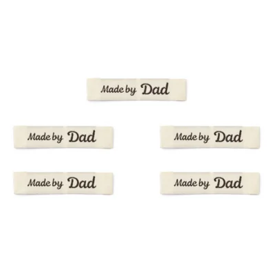 LindeHobby Made By Label (7 cm x 1 cm), Natural, 5 pcs