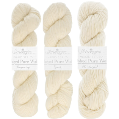 Scheepjes Nakid Series Undyed Pure Wool 100g