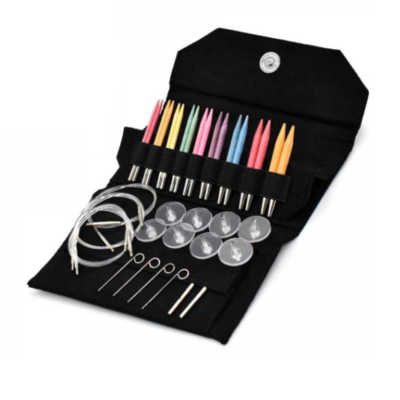 LYKKE Interchangeable Circular Needle Set Colour, Black, 9 cm