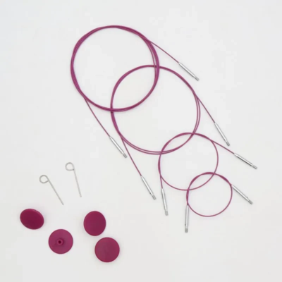 KnitPro Thin & Flex Wire, Purple Swivel, 40-150 cm