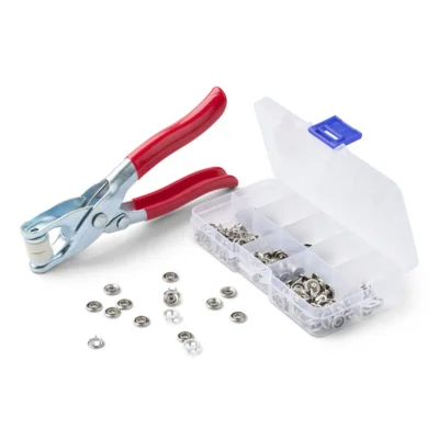 LindeHobby Snap Button Tool with 50 Assorted Buttons, 9.5 mm