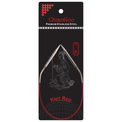 ChiaoGoo Circular Needles Knit Red Stainless Steel (23-100 cm)