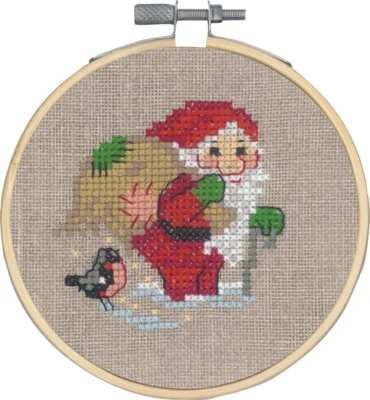 Embroidery Kit Elf gift sack m 5810/10 10Ø / 4 in dia.