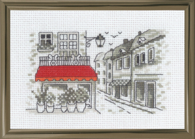Embroidery Kit The Red Awning R5794 15 x 10 cm / 5.91 x 3.94 in