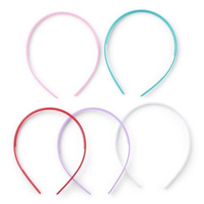 LindeHobby Hair Band, Multi Colour, 8 mm, 5 pcs