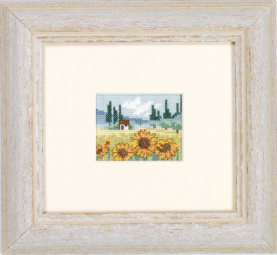 Embroidery Kit Sunflower Field 6.5 x 5 cm / 2.56 x 1.97 in