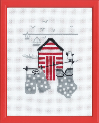 Embroidery Kit Red Bath House R5741 18 x 14 cm / 7 x 6 in