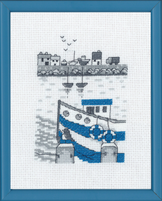 Embroidery Kit Fishing Boat R5741 14 x 18 cm / 6 x 7 in