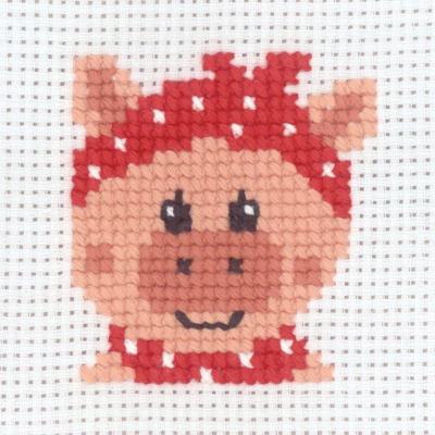 Embroidery Kit Pig 8 x 8 cm / 3.15 x 3.15 in