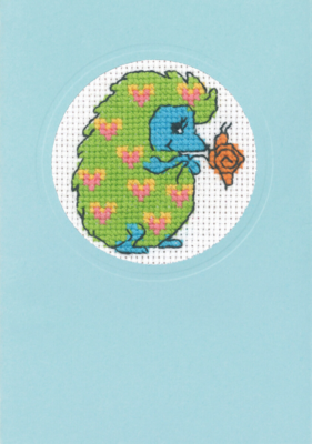 Embroidery Kit Hedgehog with snail 9 x 13 cm / 3.54 x 5.12 in.