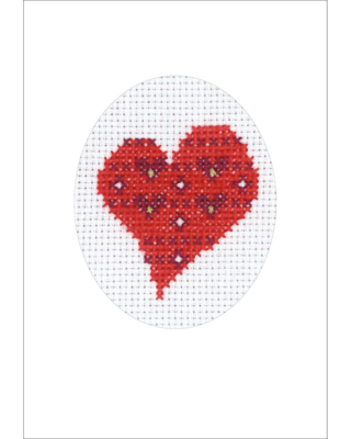Embroidery Kit Hearts w/ hearts 5883/00 9 x 13 cm / 3.54 x 5.12 in
