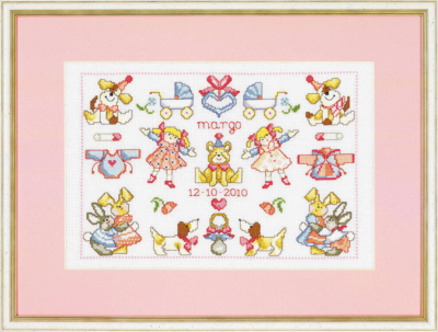 Embroidery Kit Margo birthday mat 38 x 28 cm / 14.96 x 11.02 in