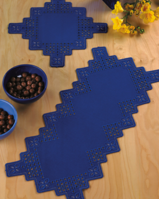 Embroidery Kit Hardanger Dark Blue 28 x 60 cm / 11 x 24 in