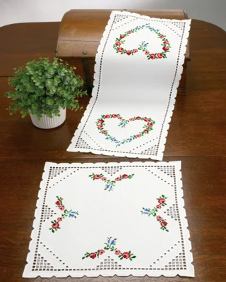 Embroidery Kit Hardanger heart 29 x 69 cm / 11 x 27 in