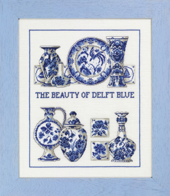 Embroidery Kit Delft blue 36 x 43 cm / 14.17 x 16.93 in