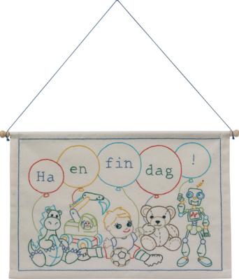 Embroidery Kit Have a Nice Day Boy 27 x 40 cm / 11 x 16 in