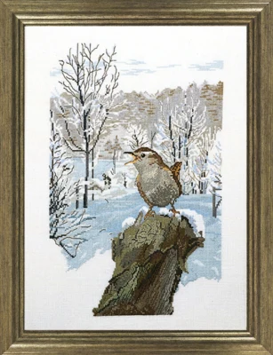 Embroidery Kit Wren 26x35 cm / 10.24x13.78 in R5414
