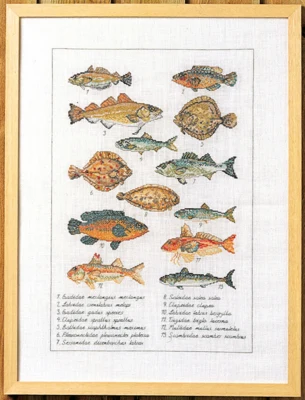 Embroidery Kit Fish 41 x 56 cm / 16.14 x 22.05 in 5676