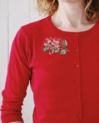 Embroidery Kit Flowers 8 x 6.5 cm / 3.15 x 2.56 in