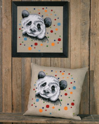 Embroidery Kit The Panda 60 x 60 cm / 23.62 x 23.62 in