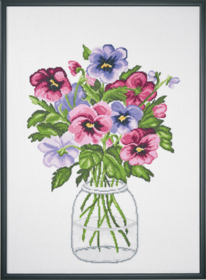 Embroidery Kit Pansy R5472 58 x 42 cm / 22.83 x 16.54 in