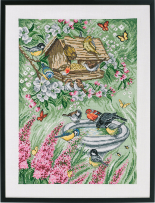Embroidery Kit Birds in the Garden 45 x 59 cm / 17.72 x 23.23 in