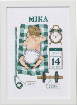 Embroidery Kit Christening Souvenir Mika 21 x 30 cm / 8 in x 12 in