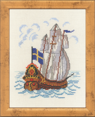 Embroidery Kit Swedish Ship R5352 21 x 26 cm / 8 x 10 in