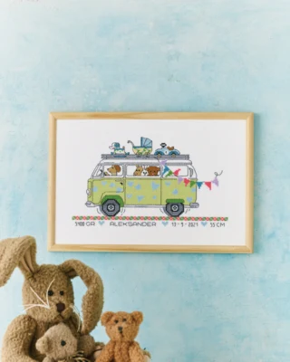 Embroidery Kit The Boy Bus R5799 30 x 20 cm / 11.81 x 7.87 in