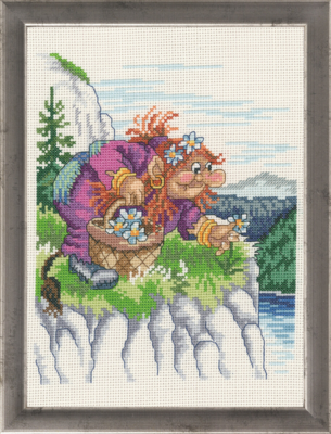 Embroidery Kit Troll Mother R5365 21 x 29 cm / 8 x 11 in