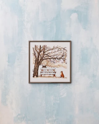 Embroidery Kit Winter Fox 30 x 30 cm / 12 x 12 in