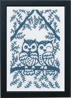 Embroidery Kit Owls 29 x 20 cm / 11.42 x 7.87 in