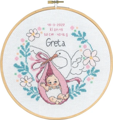 Embroidery Kit Baptism Greta with 5810/22 20 Ø cm / 7.87 Ø in dia.